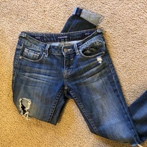 Distressed Vigoss skinny jeans, size 24 waist